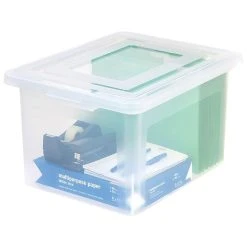 Staples Plastic File Box, Letter/Legal Size, Clear (140050) -Cheap Staples Shop sp40285849 sc7