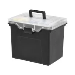 Staples Portable File Box With Organizer Top, Letter Size, Black (110970) -Cheap Staples Shop sp40285953 sc7