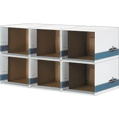 Bankers Box File/Cube™ Quick Set-Up Corrugated File Storage Box Shells, Letter/Legal Size, White/Blue, 6/Carton (0162601) 7 Bankers Box File/Cube™ Quick Set-Up Corrugated File Storage Box Shells, Letter/Legal Size, White/Blue, 6/Carton (0162601) -Cheap Staples Shop sp40286171 sc7