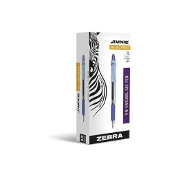 Zebra Pen Jimnie Gel Pens, Medium Point, Blue Ink, Dozen (44120)