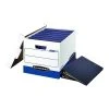 Bankers Box Heavy-Duty FastFold Corrugated File Storage Boxes, Lift-Off Lid, Binder Size, White/Blue, 12/Carton (0073301) -Cheap Staples Shop sp40303483 sc7
