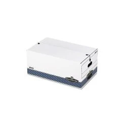 Bankers Box Stor/File Medium-Duty FastFold File Storage Boxes, String & Button, Legal Size, White/Blue, 4/Carton (0070503) -Cheap Staples Shop sp40313099 sc7