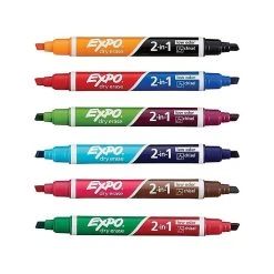 Expo 2-in-1 Dry Erase Markers, Chisel Tip, Assorted, 6/Pack (1944657) -Cheap Staples Shop sp40797667 sc7