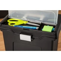 IRIS Portable File Box With Organizer Lid, Letter Size, Black, 4/Carton (110977) 10 IRIS Portable File Box With Organizer Lid, Letter Size, Black, 4/Carton (110977) -Cheap Staples Shop sp41694116 sc7