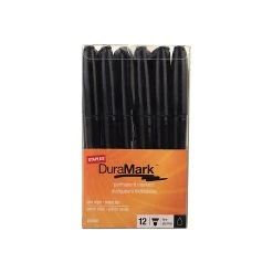 Staples DuraMark Permanent Markers, Fine Point, Black, 12/Pack (20468-CC) -Cheap Staples Shop sp41816537 sc7