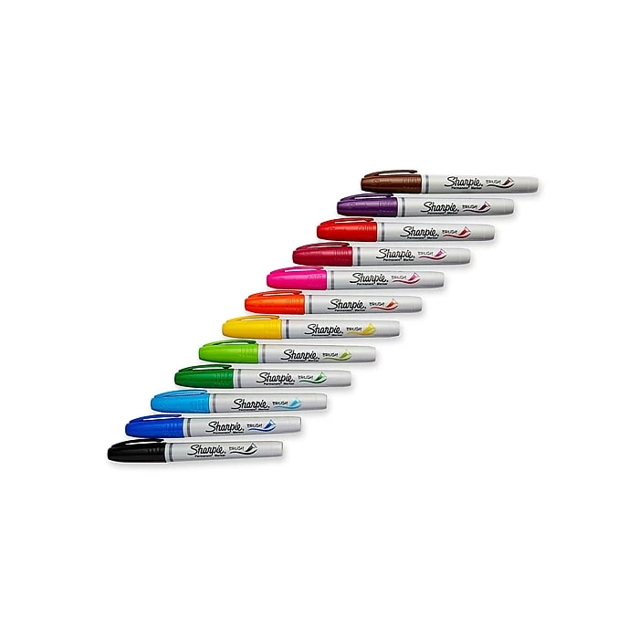Sharpie Permanent Markers, Brush Tip, Assorted, 12/Pack (1810704) 5 Sharpie Permanent Markers, Brush Tip, Assorted, 12/Pack (1810704) - Image 3