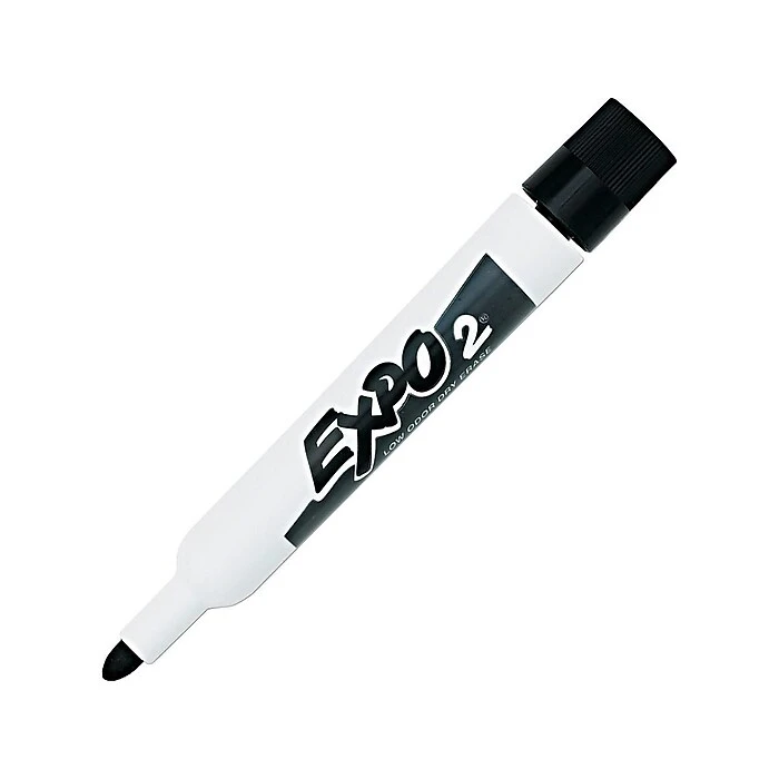 Expo Dry Erase Markers, Bullet Point, Black, 12/Pack (82001) 2 Expo Dry Erase Markers, Bullet Point, Black, 12/Pack (82001)