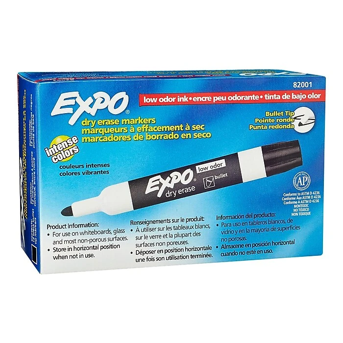 Expo Dry Erase Markers, Bullet Point, Black, 12/Pack (82001) 6 Expo Dry Erase Markers, Bullet Point, Black, 12/Pack (82001) - Image 5