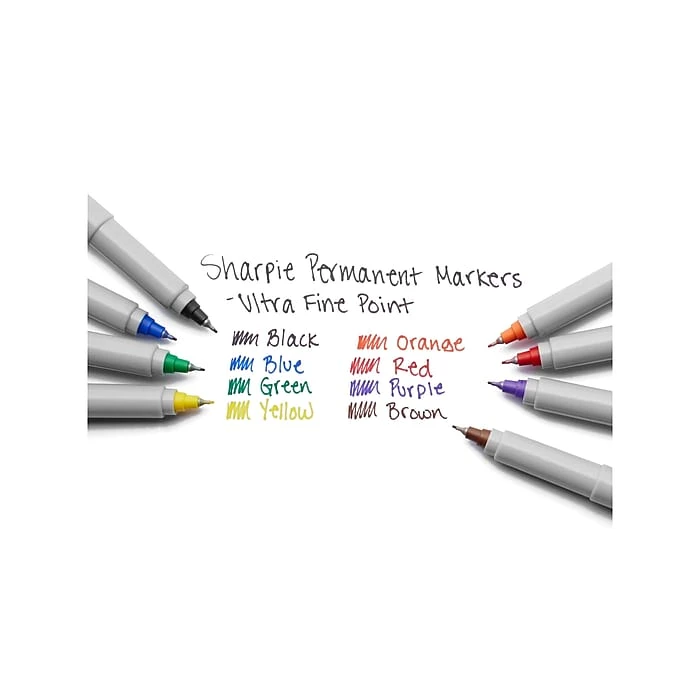 Sharpie Permanent Markers, Ultra Fine Tip, Assorted, 8/Pack (37600) 6 Sharpie Permanent Markers, Ultra Fine Tip, Assorted, 8/Pack (37600) - Image 4