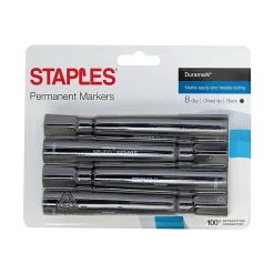 Staples DuraMark Permanent Markers, Chisel Point, Black, 8/Pack (29201) -Cheap Staples Shop sp41817023 sc7