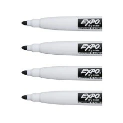 Expo Magnetic Dry Erase Markers, Fine Tip, Black, 4/Pack (1944745) -Cheap Staples Shop sp42113910 sc7