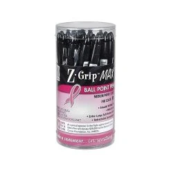 Zebra Z-Grip Max BCA Retractable Ballpoint Pen, Bold Point, Black Ink, 24/Pack (32577)