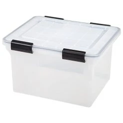 IRIS WeatherPro Plastic File Box, Letter Legal Size, 6/Pack, Clear (110600)