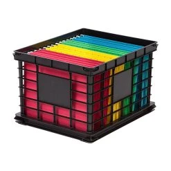 Iris SC-LL Plastic Crates, Letter/Legal Size, Black, 3/Pack (200304)