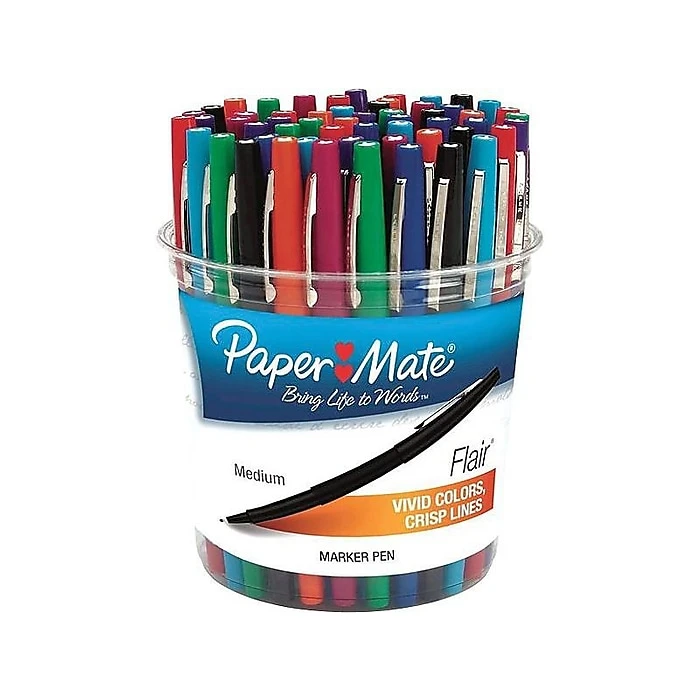 Paper Mate Flair Felt Pen, Medium Point, Assorted Ink, 48/Pack (4651) 3 Paper Mate Flair Felt Pen, Medium Point, Assorted Ink, 48/Pack (4651)