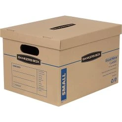 Bankers Box File Moving Boxes, Kraft/Blue, 10/Pack (7714216)
