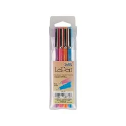 Marvy Uchida LePen Brilliant Set Ballpoint Pens, Extra Fine Point, Assorted Inks, 4/Pack (4300_4D)