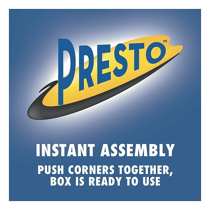 Bankers Box Presto Heavy-Duty Instant Assembly File Storage Boxes, Lift-Off Lid, Letter Size, White/Blue, 12/Carton (0063101) 4 Bankers Box Presto Heavy-Duty Instant Assembly File Storage Boxes, Lift-Off Lid, Letter Size, White/Blue, 12/Carton (0063101) - Image 2