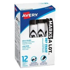 Avery Marks-A-Lot Desk-Style Dry Erase Markers, Chisel Tip, Black, 12/Pack (24408) -Cheap Staples Shop sp71099676 sc7