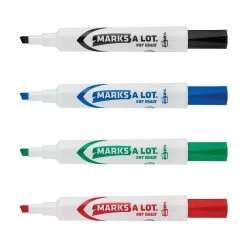 Avery Marks A Lot Desk-Style Dry Erase Markers, Chisel Tip, Assorted Colors, 4 Markers Per Set (24409) -Cheap Staples Shop sp71099776 sc7