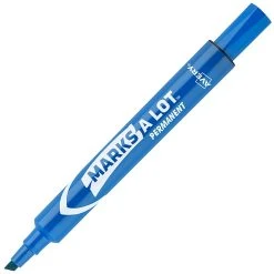 Avery Marks-A-Lot Large Desk-Style Permanent Marker, Chisel Tip, Blue (08886)