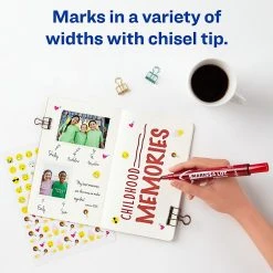 Avery Marks A Lot Desk-Style Permanent Markers, Chisel Point, Red, 12/Pack (08887/98017) -Cheap Staples Shop sp71099826 sc7