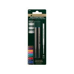 YAFA® Monteverde USA® Soft Roll™ Ballpoint Pen Refill, Medium Point, Blue Ink, 2/Pack (M132BU)