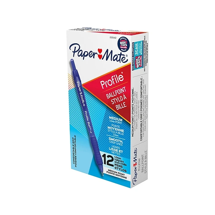 Paper Mate Profile Retractable Ballpoint Pen, Medium Point, Blue Ink, Dozen (2095462) 3 Paper Mate Profile Retractable Ballpoint Pen, Medium Point, Blue Ink, Dozen (2095462)
