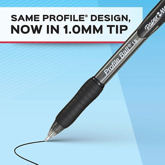 Paper Mate Profile Retractable Ballpoint Pen, Medium Point, Blue Ink, Dozen (2095462) 4 Paper Mate Profile Retractable Ballpoint Pen, Medium Point, Blue Ink, Dozen (2095462) - Image 2